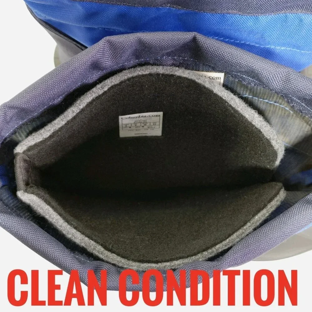Columbia Youth Powderbug Plus II Snow Winter Boots Blue / Grey EXCELLENT...